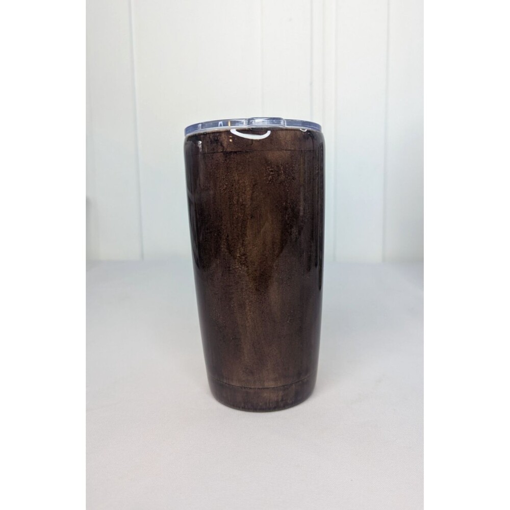 Woodgrain Tumbler - Handmade, Painted, Resin, Brown, Orange, 20 oz